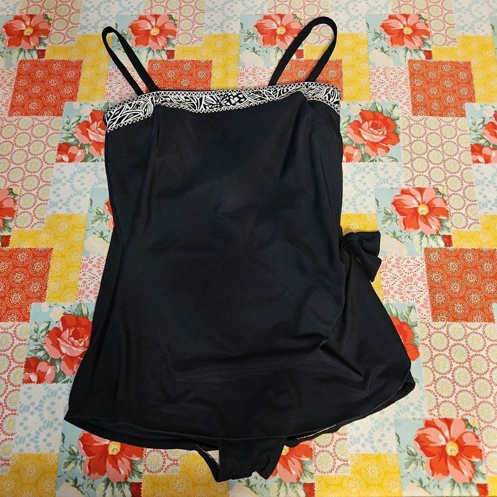 Black N White One Piece Swimsuit